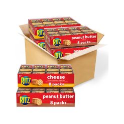 【2023 Flash Sale + Free Shipping】RITZ 32 Packs Peanut Butter Sandwich Cracker Snacks and Cheese Sandwich Snack Crackers Variety Pack
