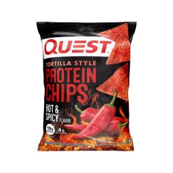 【2023 Flash Sale + Free Shipping】Quest 1.1 Ounce Nutrition Hot & Spicy High Protein Tortilla Style Protein Chips - Pack of 12