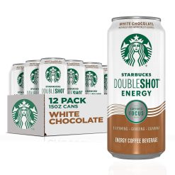 Starbucks, Doubleshot Energy Drink, White Chocolate, 15 Fl Oz (Pack of 12)
