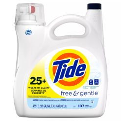 Tide High Efficiency Liquid Laundry Detergent - Free & Gentle - 154 fl oz