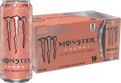 Clearance Sale – Monster Energy Ultra Peachy Keen, Sugar Free Energy Drink, 16 oz (Pack of 15)
